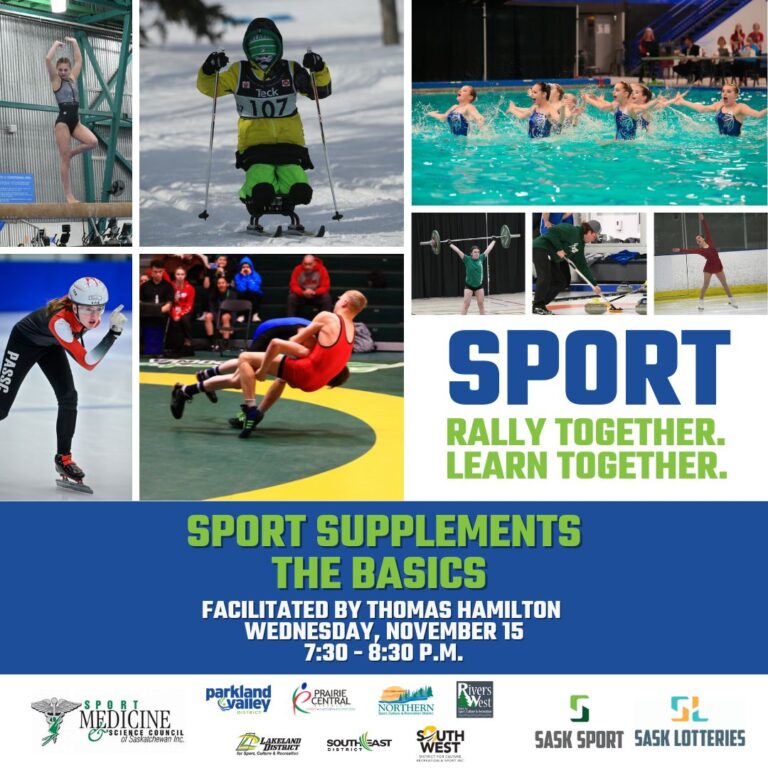 Sport Medicine Workshop | Sport Supplements – The Basics | Wednesday, November 15, 7:30 – 8:30 PM | Zoom